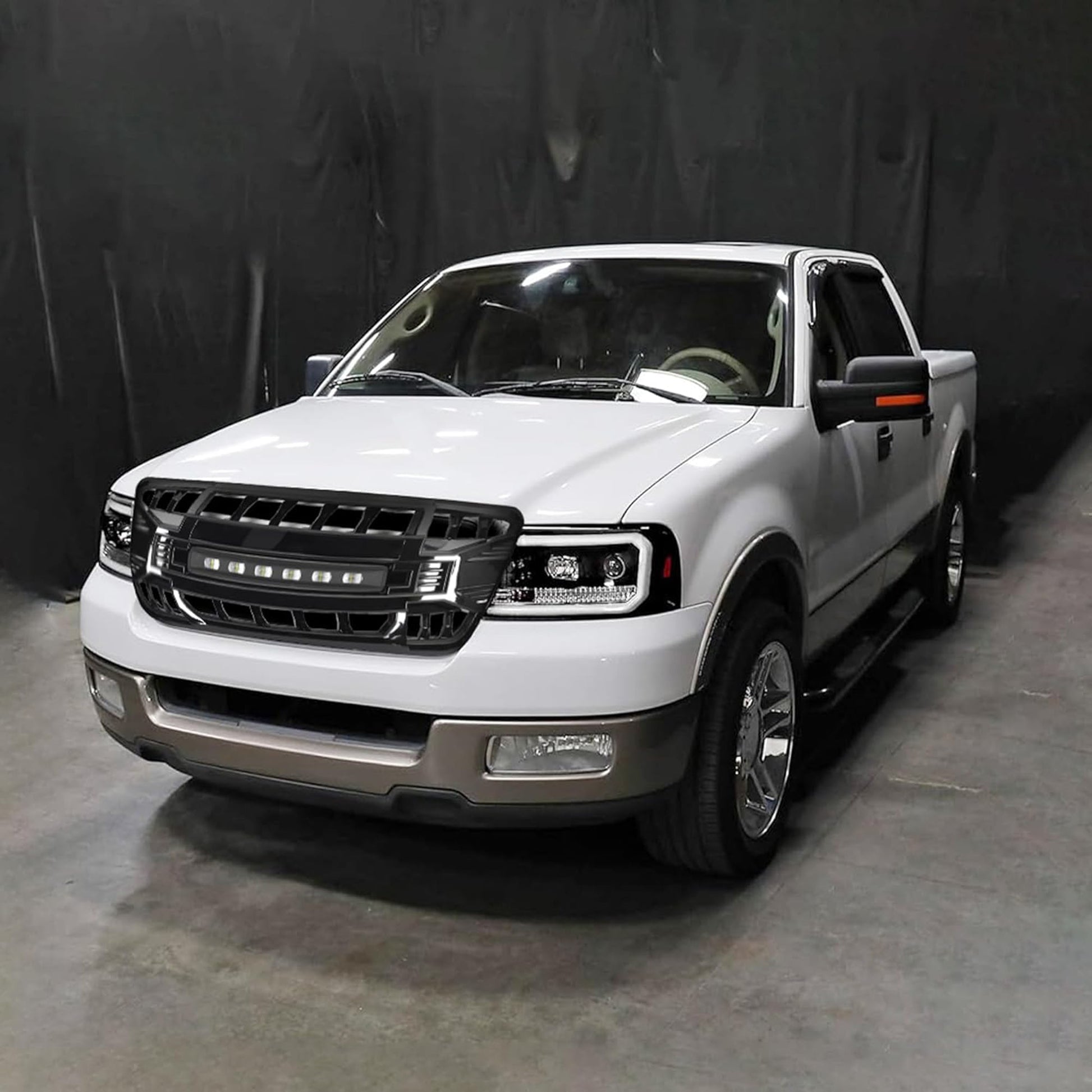 AMERICAN MODIFIED Front Grille Compatible with 2004-2008 Ford F150, Glossy Black - Find Fresh Goods