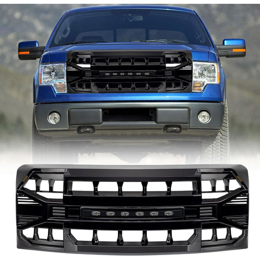 AMERICAN MODIFIED Front Armor Grille Compatible w/ 09-14 Ford F150, Glossy Black - Find Fresh Goods