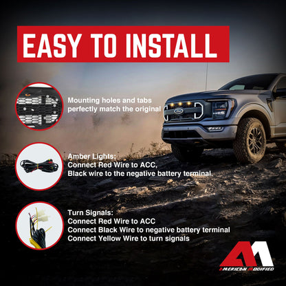 AMERICAN MODIFIED Raptor Style Mesh Grille Compatible with 2021-2023 Ford F150 - Find Fresh Goods