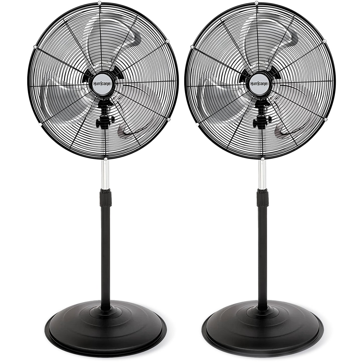 Hurricane Pro Series 20” High Velocity Oscillating Pedestal Stand Fan, 2 Pack