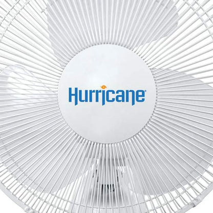 Hurricane Supreme 16 Inch 90 Degree Oscillating 3 Speed Wall Fan, White (2 Pack)