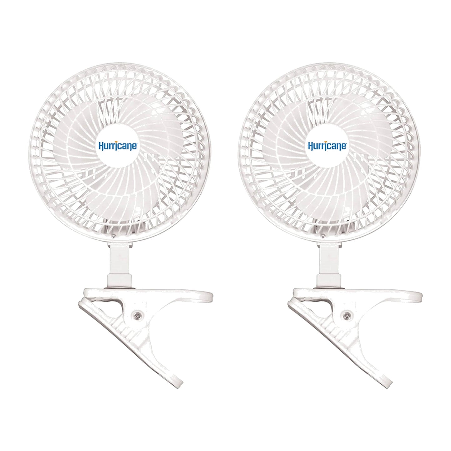 Hurricane Classic 6" Mini Clip On Fan for Desks & Night Stands, White (2 Pack)