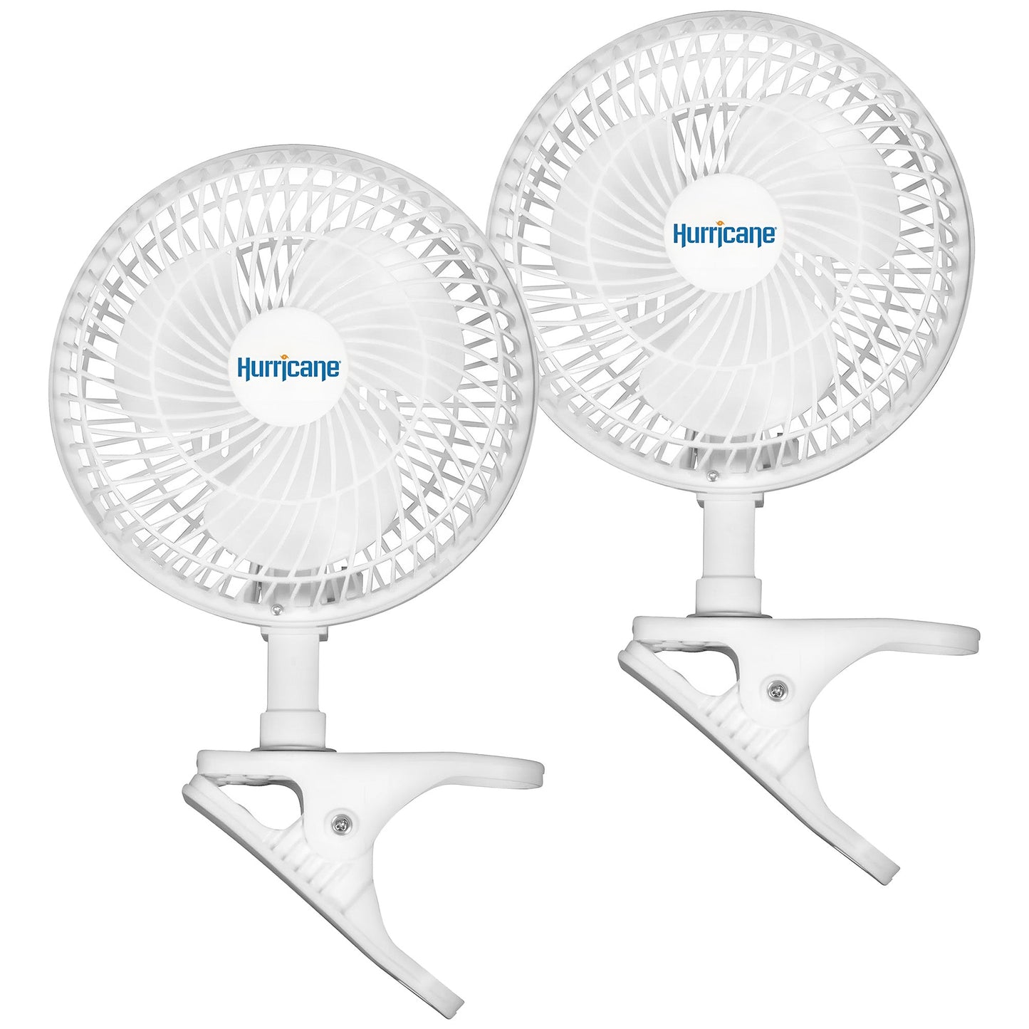 Hurricane Classic 6" Mini Clip On Fan for Desks & Night Stands, White (2 Pack)