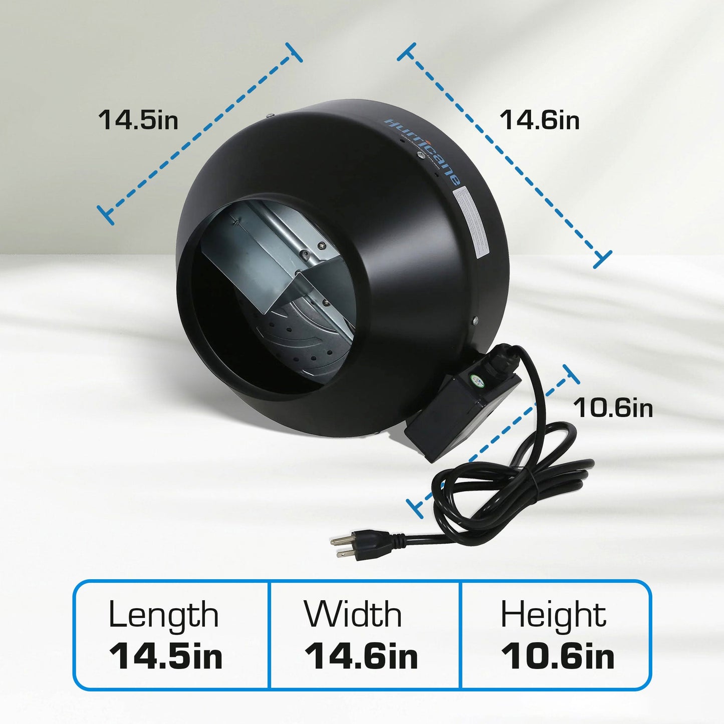 Hurricane 8" Commercial Grade Inline Wall Fan For HVAC & Ventilation (2 Pack)