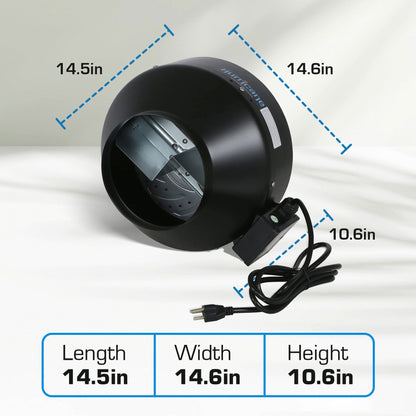 Hurricane 8" Commercial Grade Inline Wall Fan For HVAC & Ventilation (2 Pack)