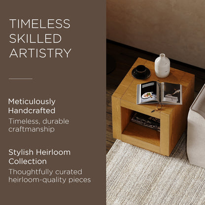 Maven Lane Artemis Wooden Coffee Table and Side Table Set, Refined Natural Finish