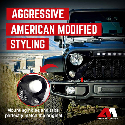 American Modified Gladiator Grille Compatible with 2007 to 2018 Jeep Wrangler JK