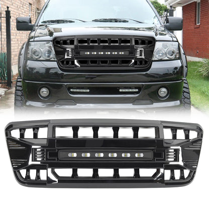 AMERICAN MODIFIED Armor Grille Compatible with 2004-08 Ford F150, Glossy Black - Find Fresh Goods