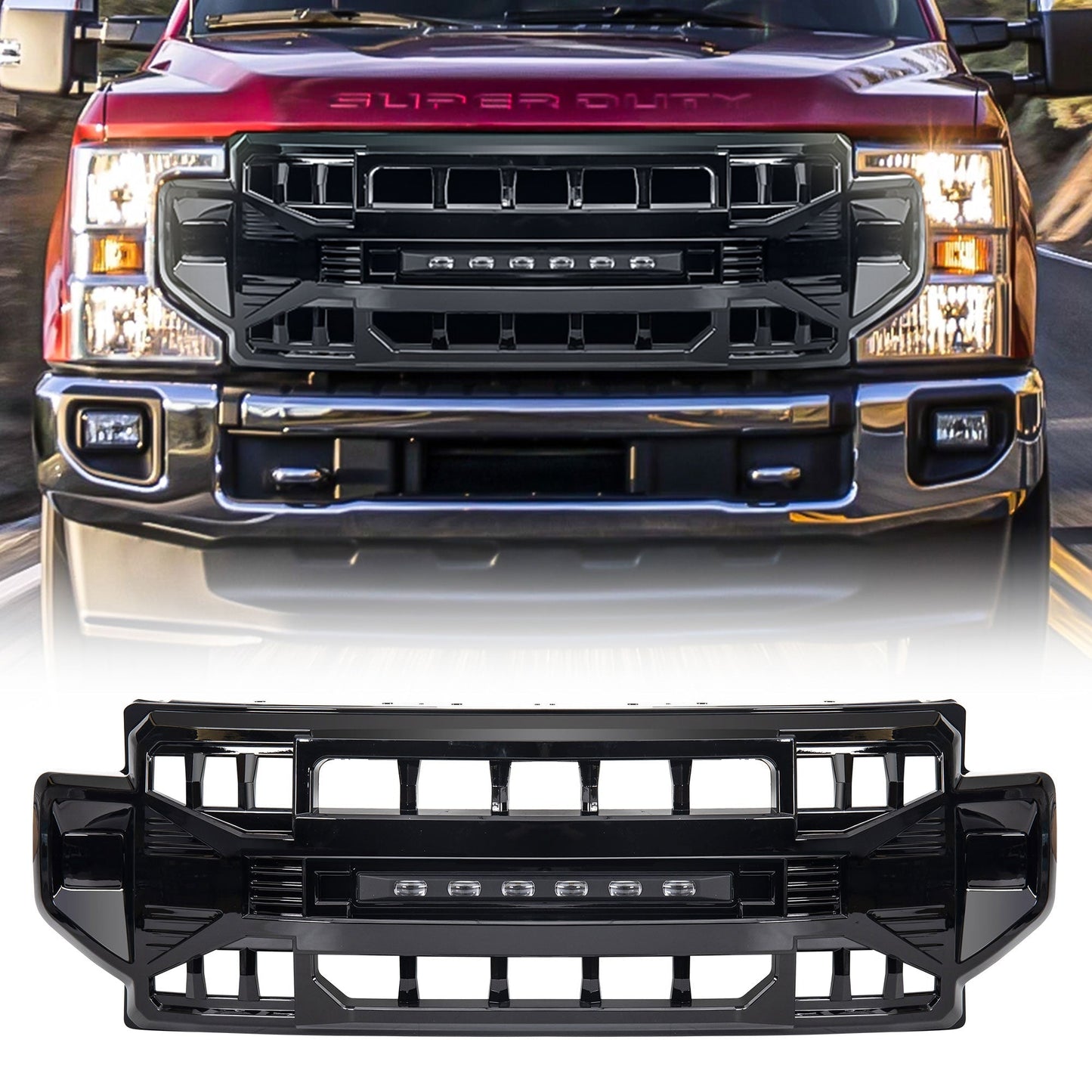 AMERICAN MODIFIED Armor Grille Compatible with 2020-2022 Ford F250/F350, Black - Find Fresh Goods