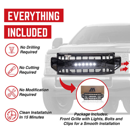AMERICAN MODIFIED Armor Grille Compatible with 2020-2022 Ford F250/F350, Black - Find Fresh Goods