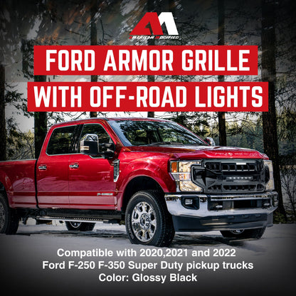 AMERICAN MODIFIED Armor Grille Compatible with 2020-2022 Ford F250/F350, Black - Find Fresh Goods
