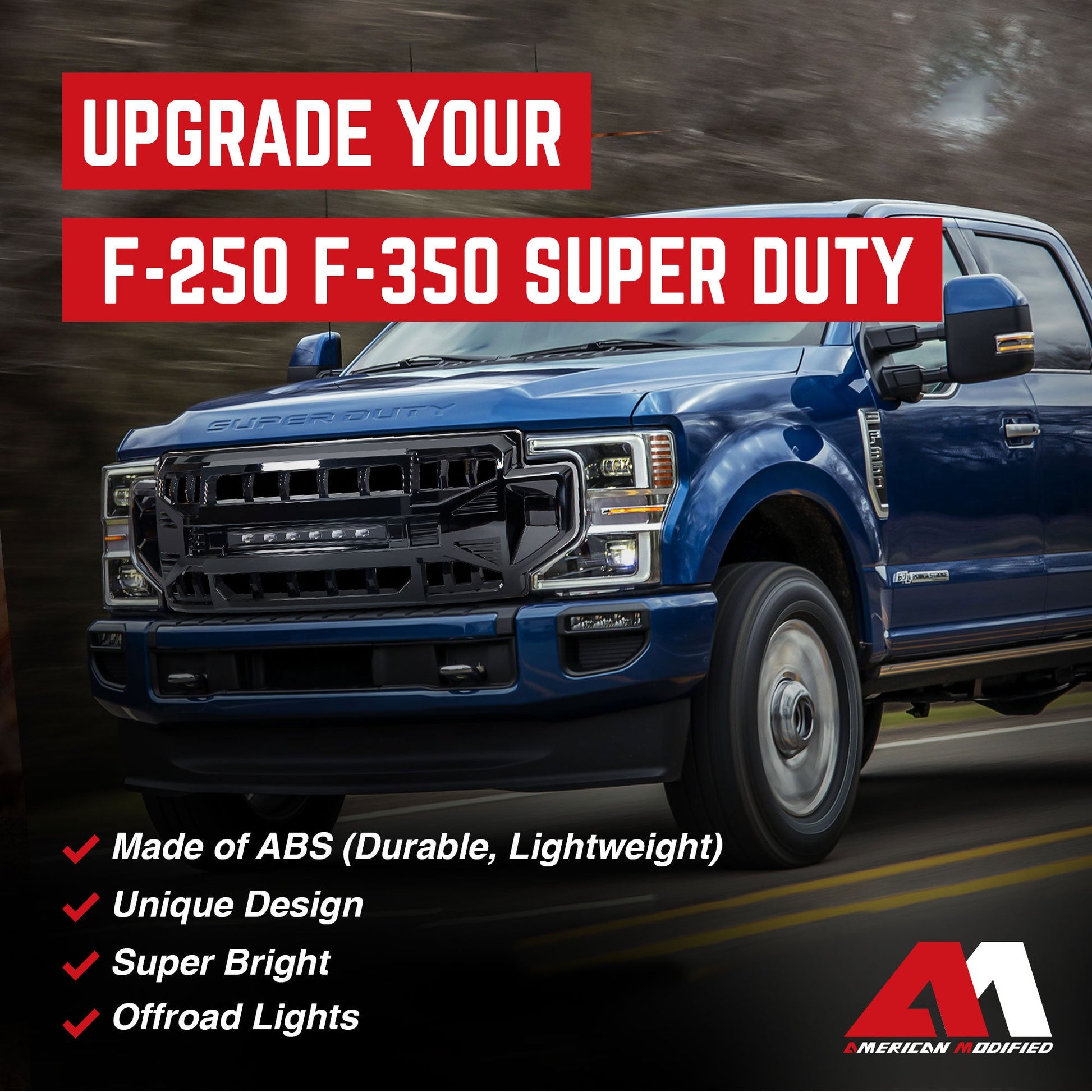 AMERICAN MODIFIED Armor Grille Compatible with 2020-2022 Ford F250/F350, Black - Find Fresh Goods