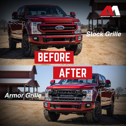 AMERICAN MODIFIED Armor Grille Compatible with 2020-2022 Ford F250/F350, Black - Find Fresh Goods
