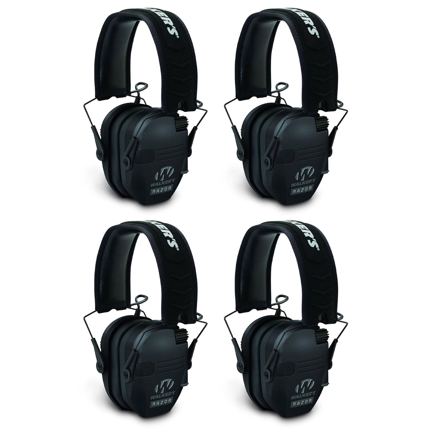 Walker's Razor Shooter Electronic Folding Hearing Protection Earmuffs (4 Pack)
