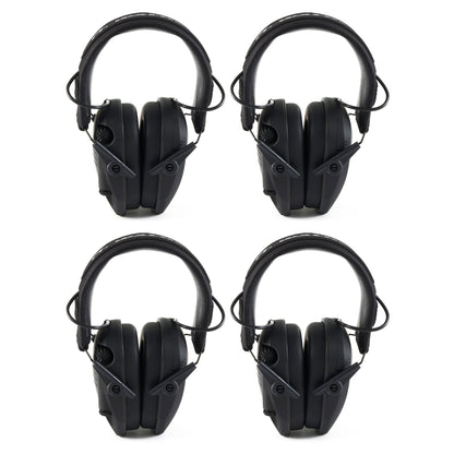 Walker's Black Punisher Razor Shooter Electronic Protection Earmuffs, (4 Pack)