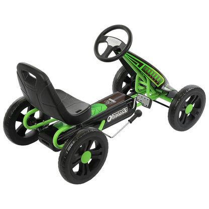 hauck Cyclone Junior Racing Go Kart, 12” Rims and Race Style Pedals, Lime Green