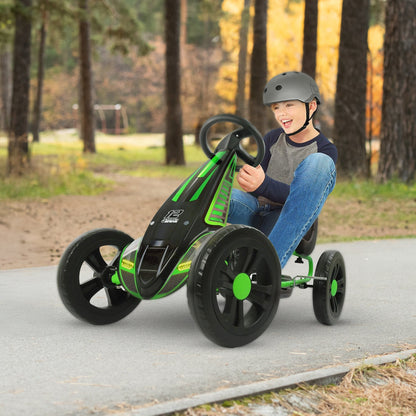 hauck Cyclone Junior Racing Go Kart, 12” Rims and Race Style Pedals, Lime Green