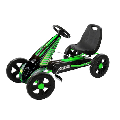 hauck Cyclone Junior Racing Go Kart, 12” Rims and Race Style Pedals, Lime Green