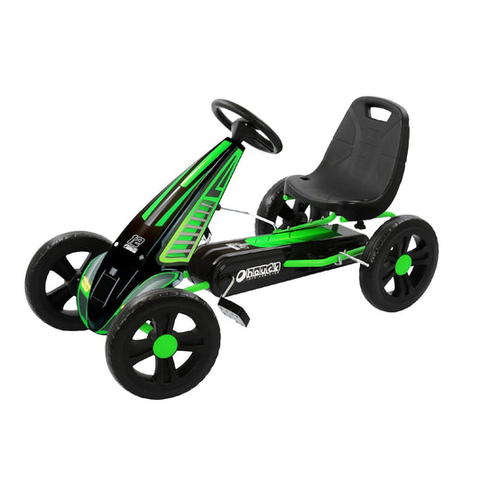 hauck Cyclone Junior Racing Go Kart, 12” Rims and Race Style Pedals, Lime Green