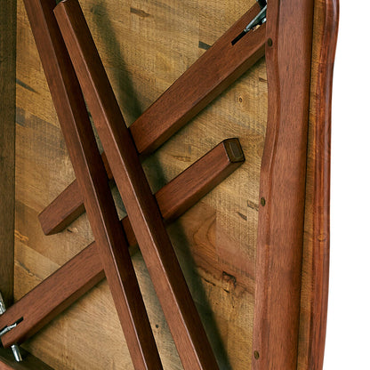 MECO Stakmore Scalloped Edge Compact Traditional Folding Card Table, Cherry