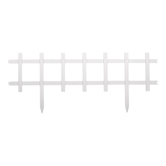 Suncast Cape Cod Styling Long Border Fence w/ Interlocking Tabs, White (4 Pack)