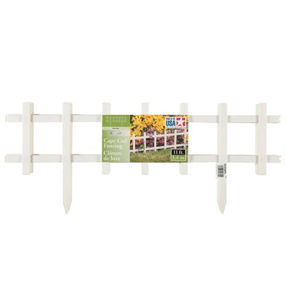 Suncast Cape Cod Styling Long Border Fence w/ Interlocking Tabs, White (4 Pack)