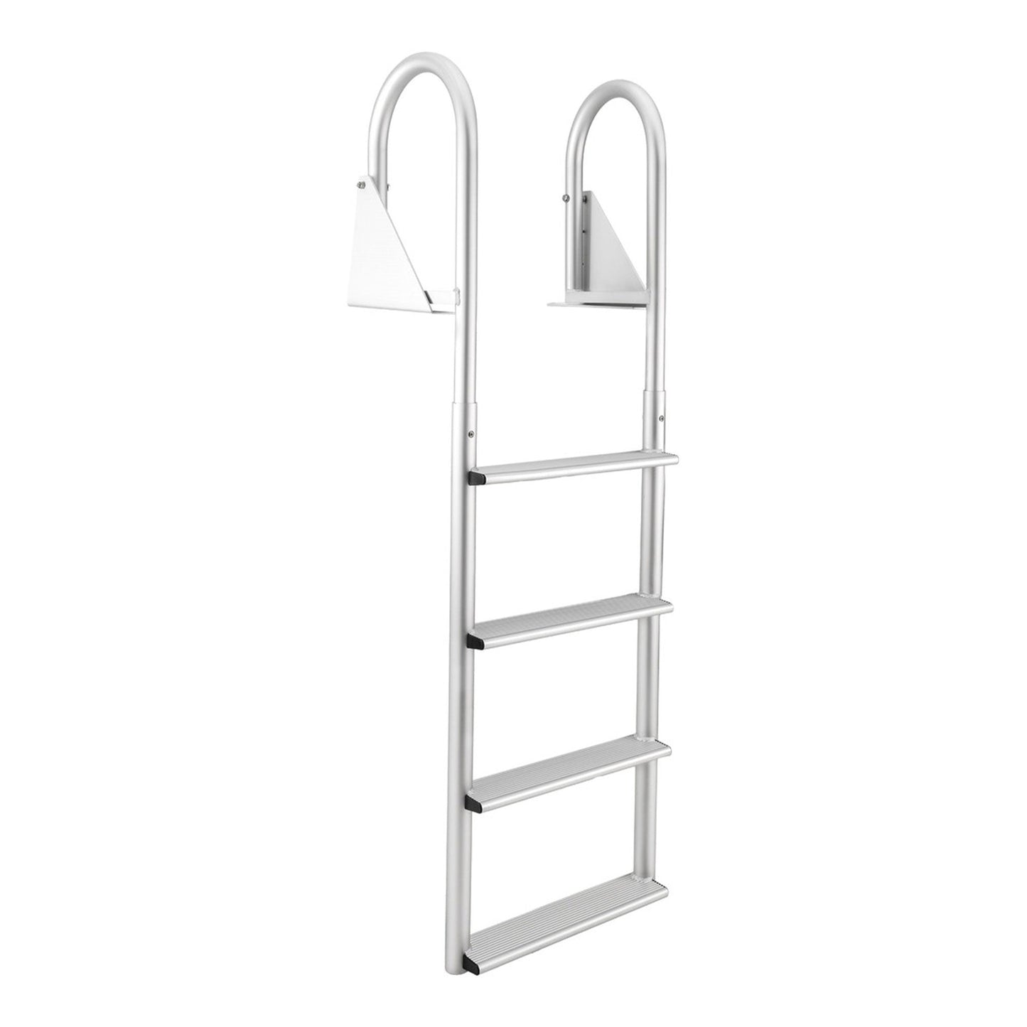 RecPro 4 Step Aluminum Marine Grade Dock Pier Attachment Flip Up Ladder, Silver - Find Fresh Goods