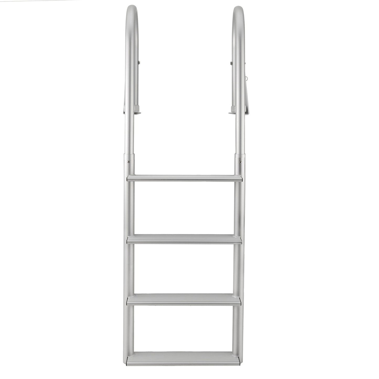 RecPro 4 Step Aluminum Marine Grade Dock Pier Attachment Flip Up Ladder, Silver - Find Fresh Goods
