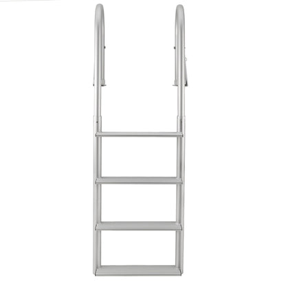 RecPro 4 Step Aluminum Marine Grade Dock Pier Attachment Flip Up Ladder, Silver - Find Fresh Goods