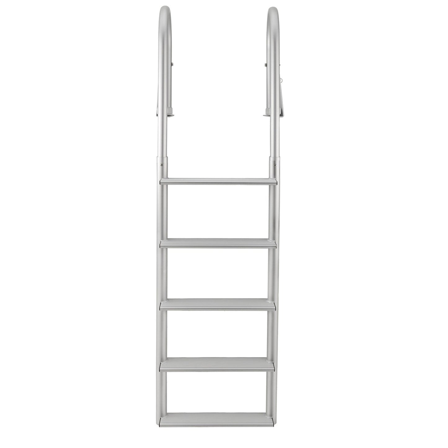 RecPro 5 Step Aluminum Marine Grade Dock Pier Attachment Flip Up Ladder, Silver - Find Fresh Goods