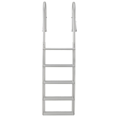RecPro 5 Step Aluminum Marine Grade Dock Pier Attachment Flip Up Ladder, Silver - Find Fresh Goods