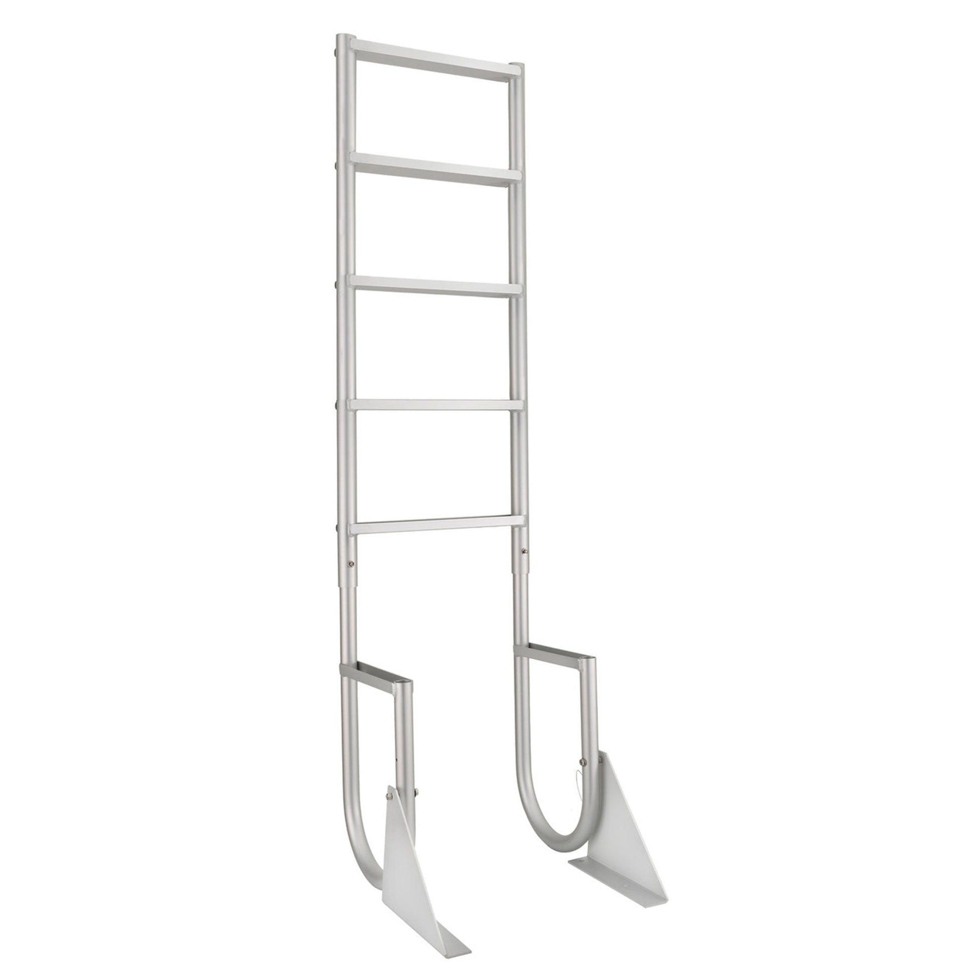 RecPro 5 Step Aluminum Marine Grade Dock Pier Attachment Flip Up Ladder, Silver - Find Fresh Goods