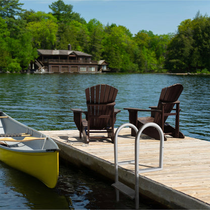 RecPro 4 Step Aluminum Marine Grade Dock and Pier Stationary Ladder, Silver - Find Fresh Goods