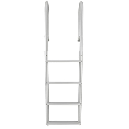 RecPro 4 Step Aluminum Marine Grade Dock and Pier Stationary Ladder, Silver - Find Fresh Goods
