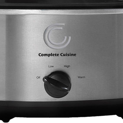 Complete Cuisine CC-SL-6000-SS 6-Quart Oval Stainless-Steel Slow Cooker