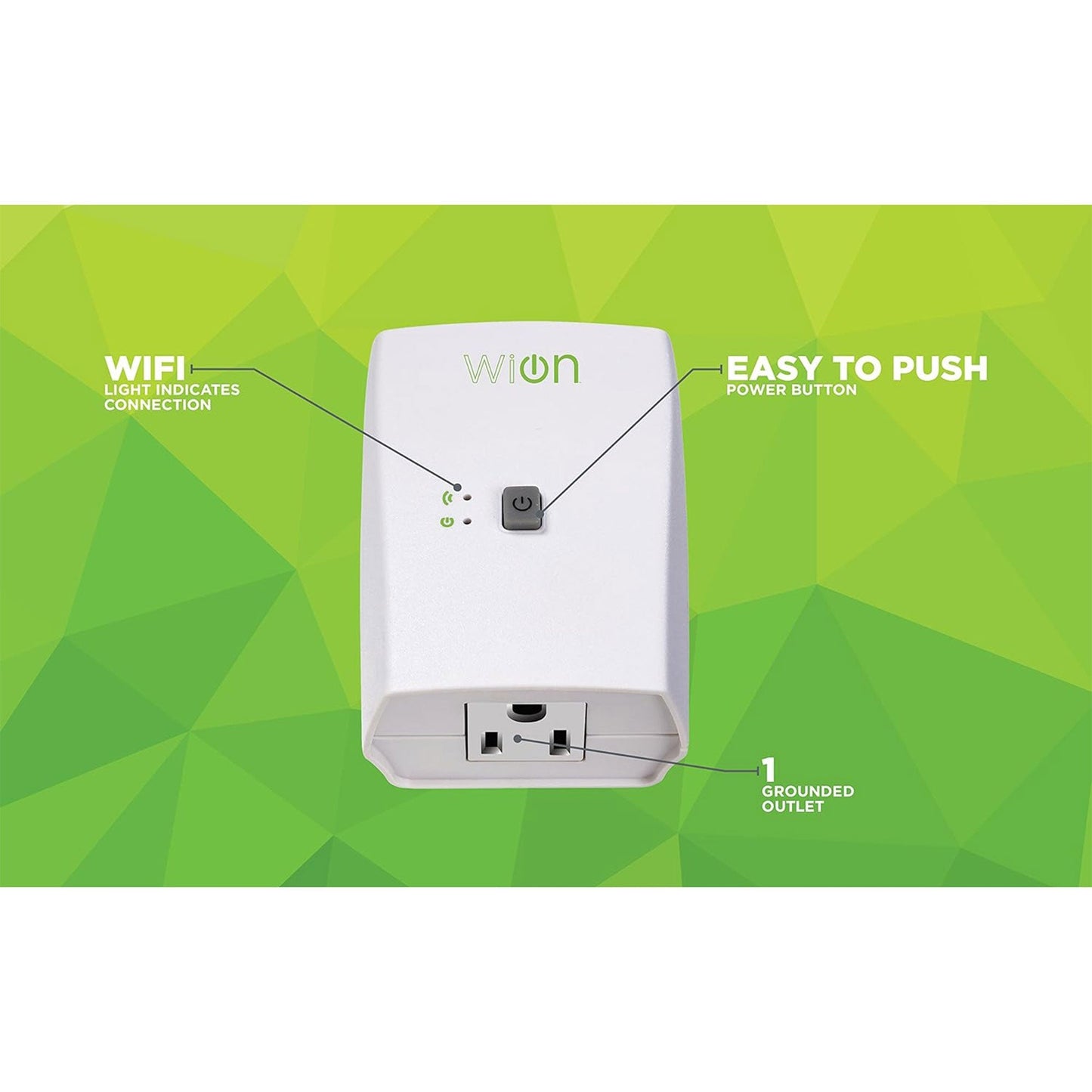 Wion 125V 60 Hertz WiFi Receptacle with Wireless Switch & Programmable Timer