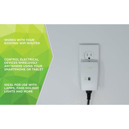 Wion 125V 60 Hertz WiFi Receptacle with Wireless Switch & Programmable Timer