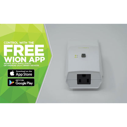 Wion 125V 60 Hertz WiFi Receptacle with Wireless Switch & Programmable Timer