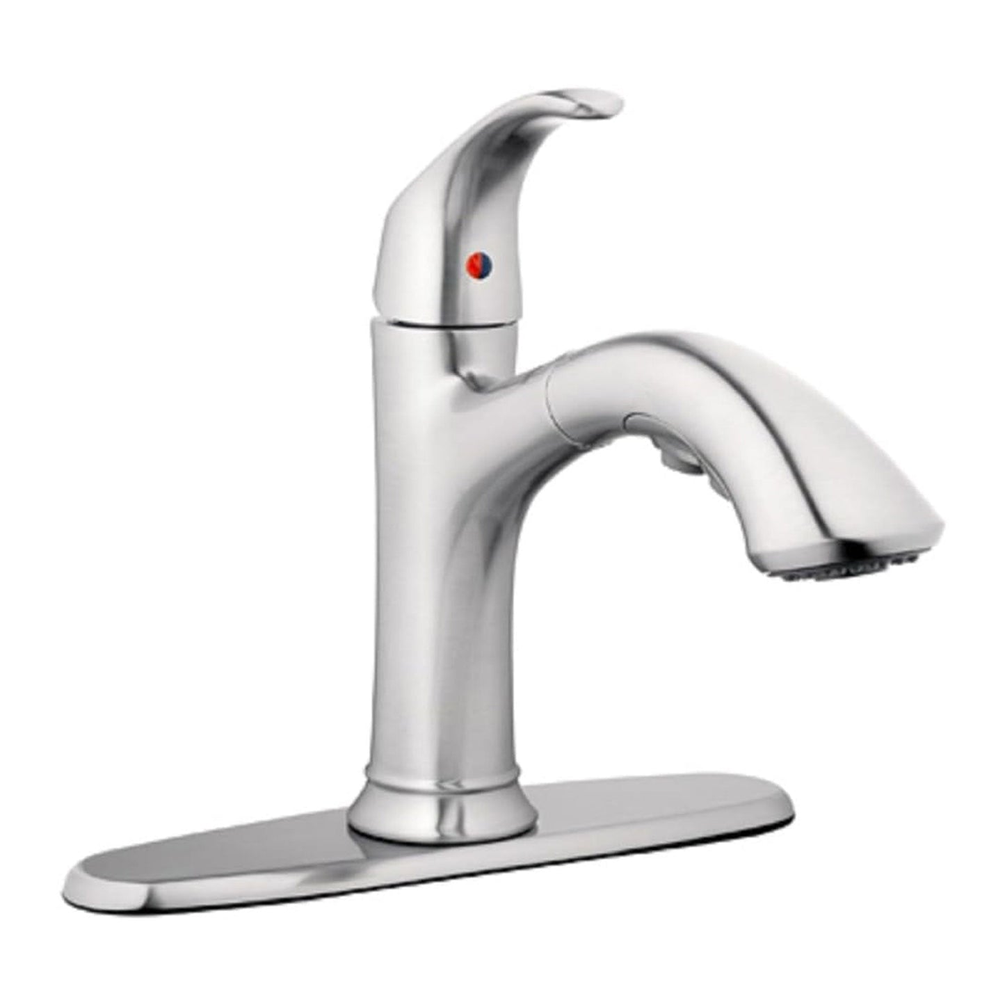 HomePointe Single Loop Handle Kitchen Faucet With Pull-Out Spray, Brushed Nickel