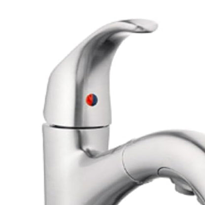 HomePointe Single Loop Handle Kitchen Faucet With Pull-Out Spray, Brushed Nickel