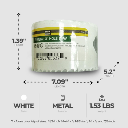 Master Mechanic 6 Piece Bi Metal Hole Saw Drive Plate on Hole Saws Under 3 Inch