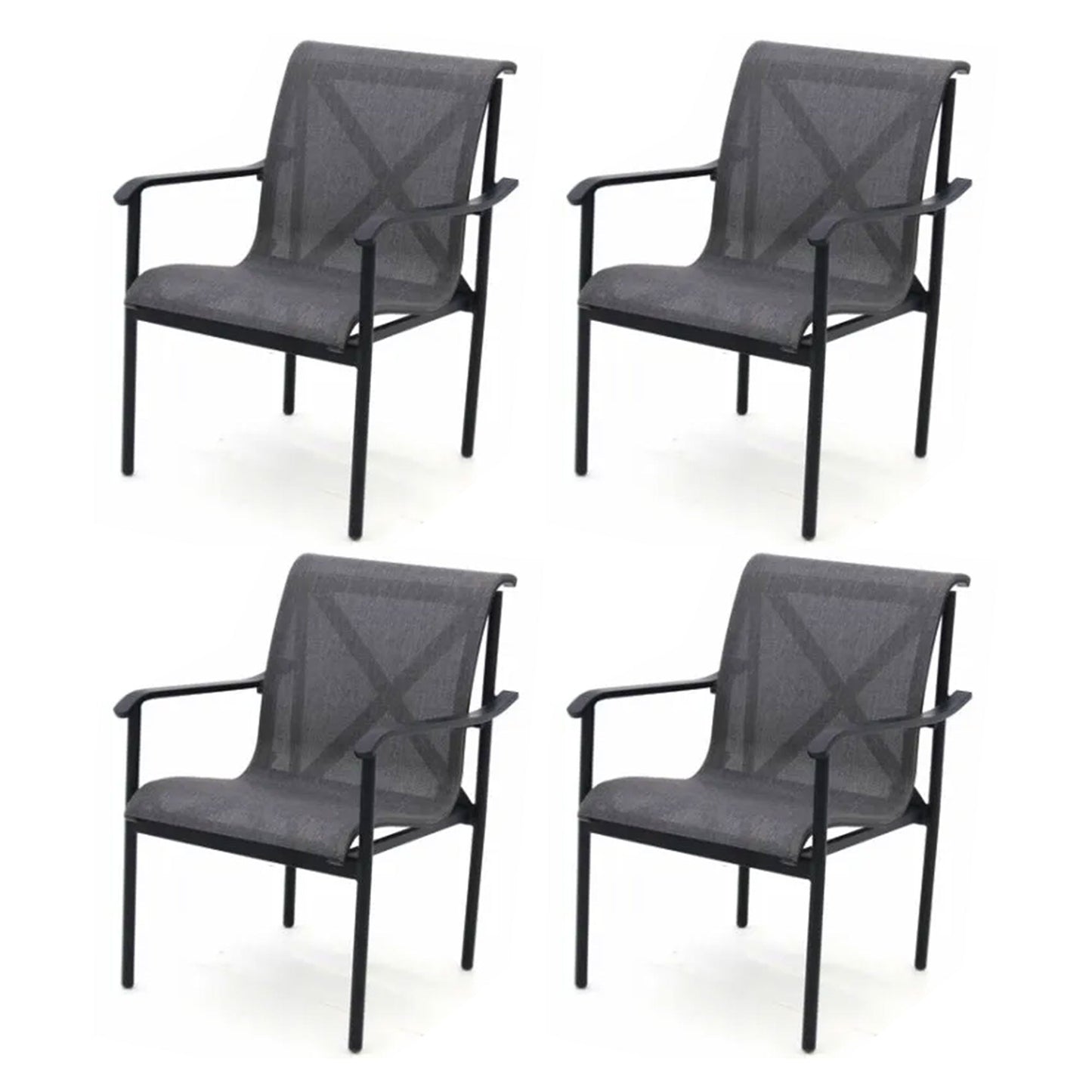 Four Seasons Courtyard Norwalk Sling Fabric with Aluminum Frame Chair (4 Pack)