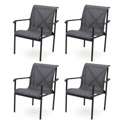Four Seasons Courtyard Norwalk Sling Fabric with Aluminum Frame Chair (4 Pack)