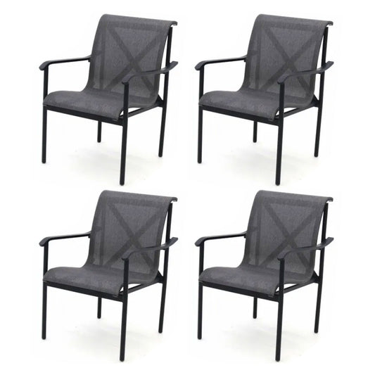Four Seasons Courtyard Norwalk Sling Fabric with Aluminum Frame Chair (4 Pack)