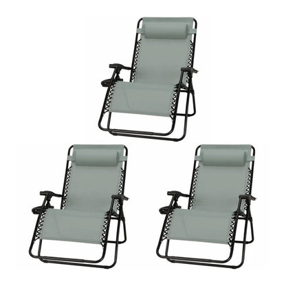 Four Seasons Courtyard Sunny Isles XL Steel Zero Gravity Chair, Green (3 Pack)