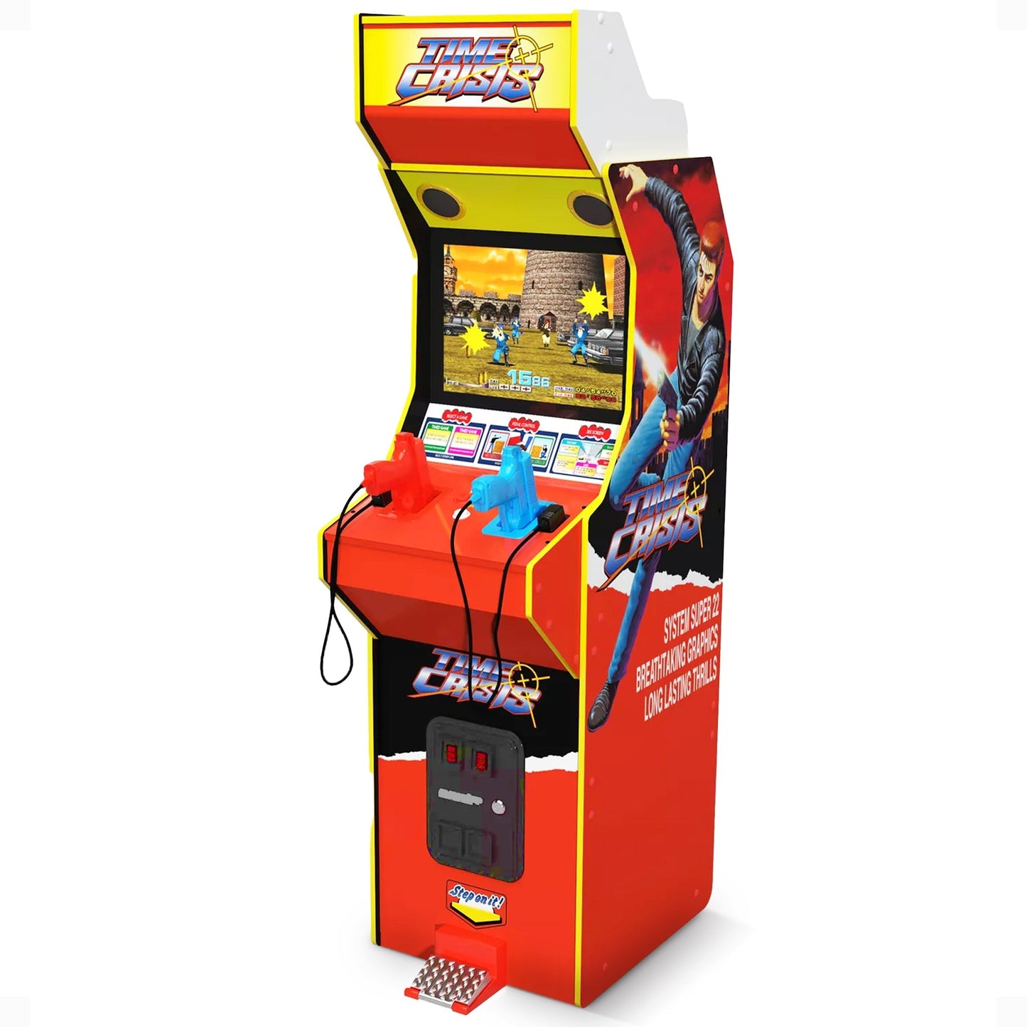Arcade1Up 17" Screen Multiplayer TIME Crisis Arcade Machine w/ Stand Up Cabinet