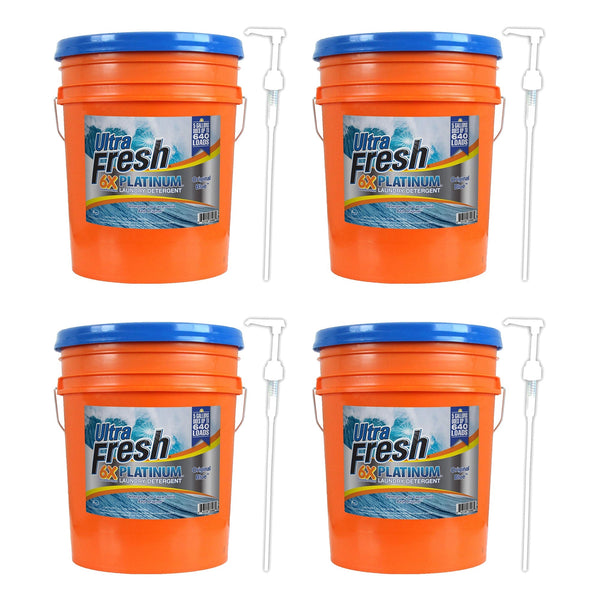 Ultra Fresh 6X Platinum 5 Gallon Laundry Detergent, Mountain Fresh (4 Pack)