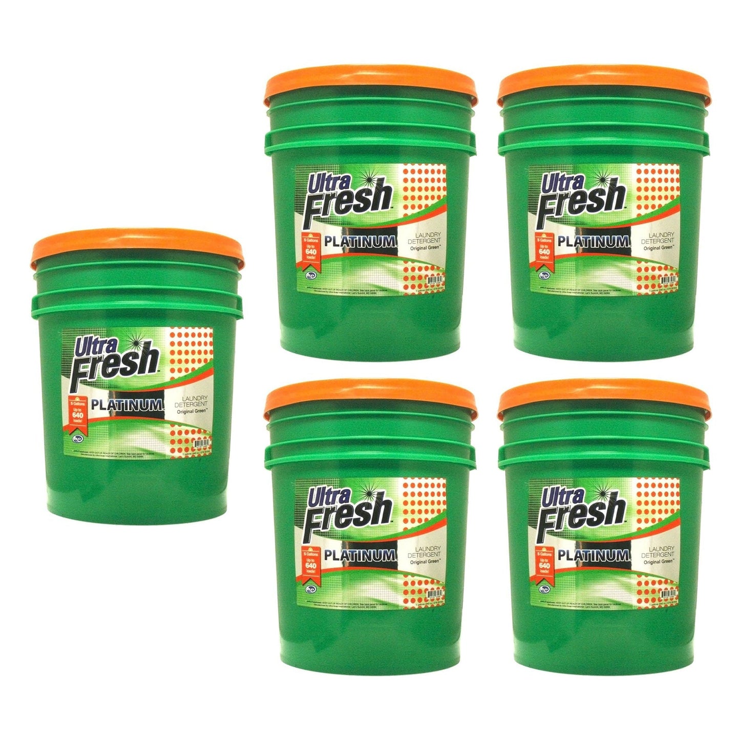 Ultra Fresh 3X Platinum 5 Gallon Laundry Detergent, Up to 640 Loads (5 Pack)