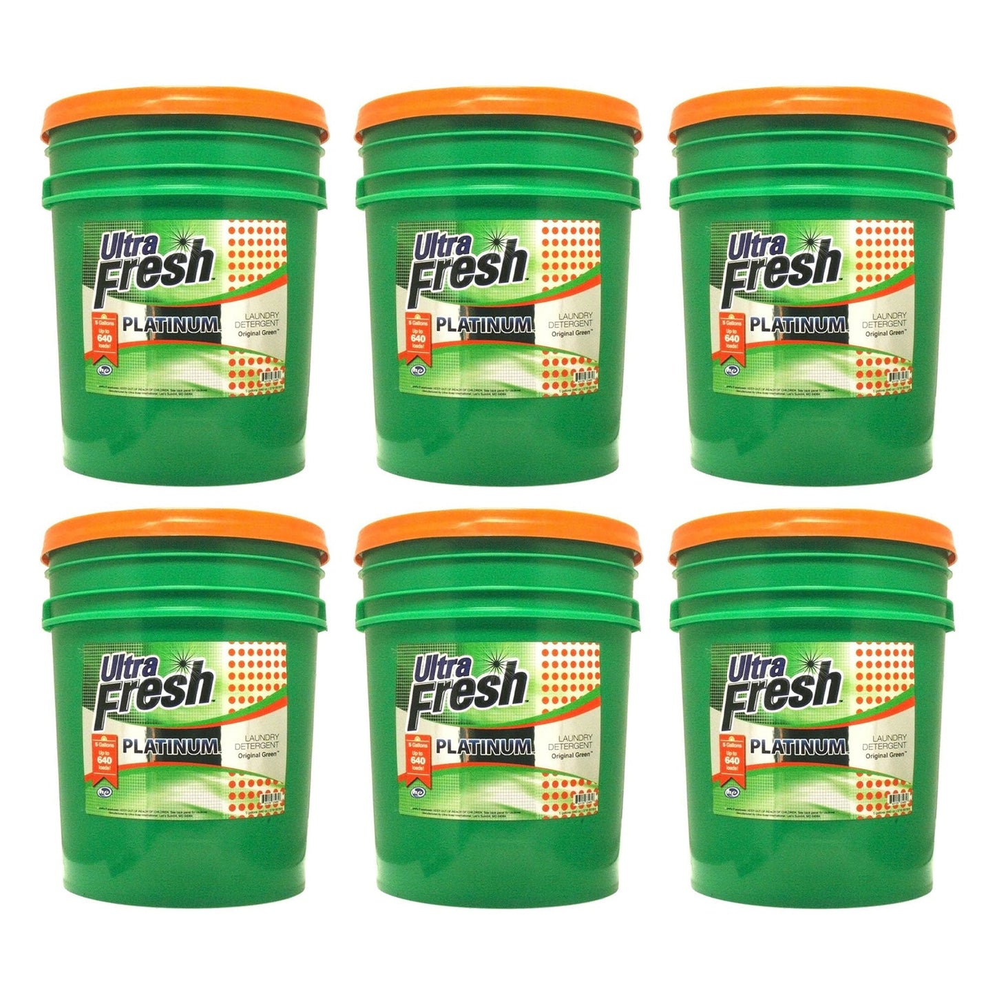 Ultra Fresh 3X Platinum 5 Gallon Laundry Detergent, Up to 640 Loads (6 Pack)