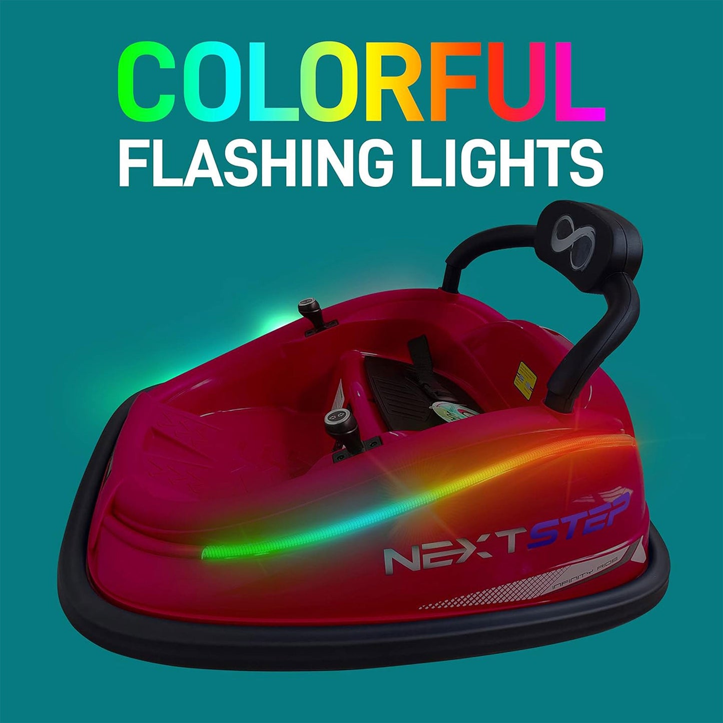 Serenelife 360 Degree Spinning Bumper Car w/Adjustable Belt & Controls, Red